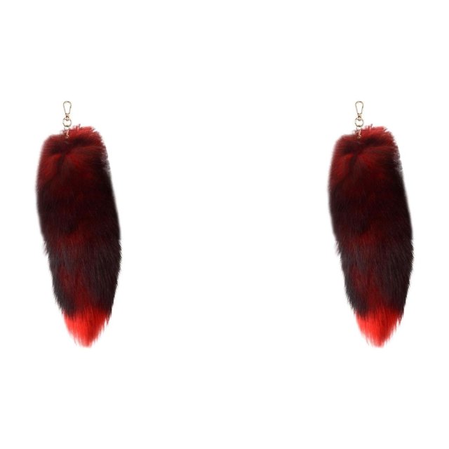 (Lot de 2) Rinsvye Porte-Clés Queue 3D Mignon Fermeture Éclair Porte-Identité Pendentif Femme Anneau de Clé Dragonnes pour Porte-Clés Pompons Porte-Clés Capable Queue Poilue Queue d'Animal Porte-Clés Queues pour Cosplay Sac à Main