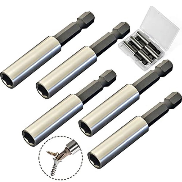 Soporte de bits magnético TEKPREM de 1/4 de pulgada Juego de 5 Puntas de destornillador con estuche portátil