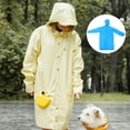 thumbnail image 4 of Poncho de lluvia largo reutilizable para adultos con capucha, impermeable, para hombres y mujeres, impermeable azul de EVA, poncho de lluvia ligero para exteriores, 4 of 7