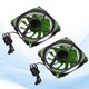 thumbnail image 5 of 2 ventiladores de refrigeración de apertura de caja de ordenador de 12 V con rodamiento de aceite y 8 pies de amortiguación, color verde, 5 of 8