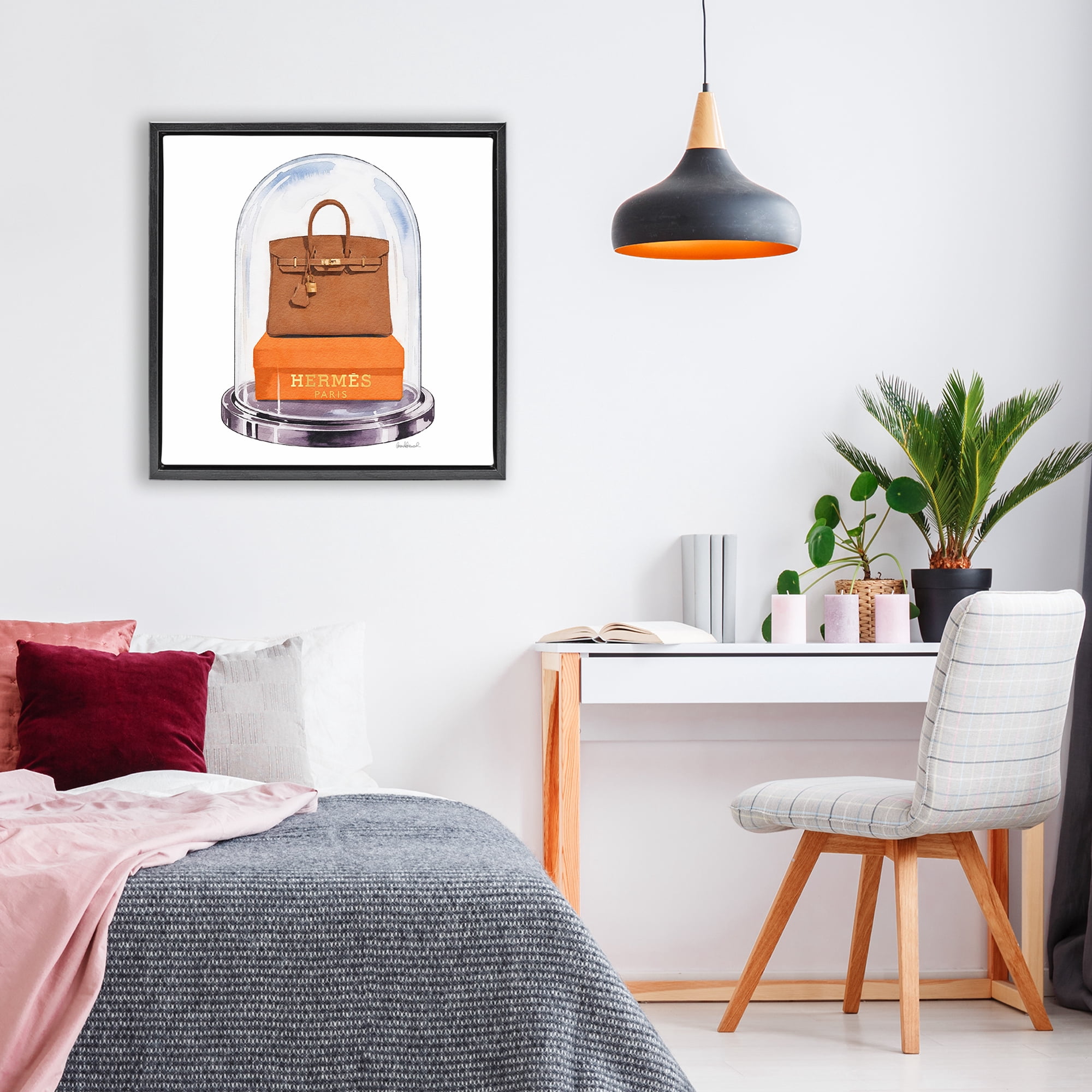 Stupell Industries Luxury Handbag Dome Black Framed Floater Canvas Wall Art, design by Amanda Greenwood