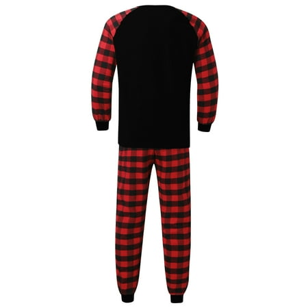 

CAICJ98 Christmas Gifts For Women Matching Family Pajamas Sets Christmas PJ s Sleepwear Printed Top with Plaid Bottom