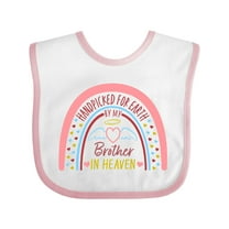Inktastic Handpicked for Earth by My Brother in Heaven Rainbow Boys or Girls Baby Bib