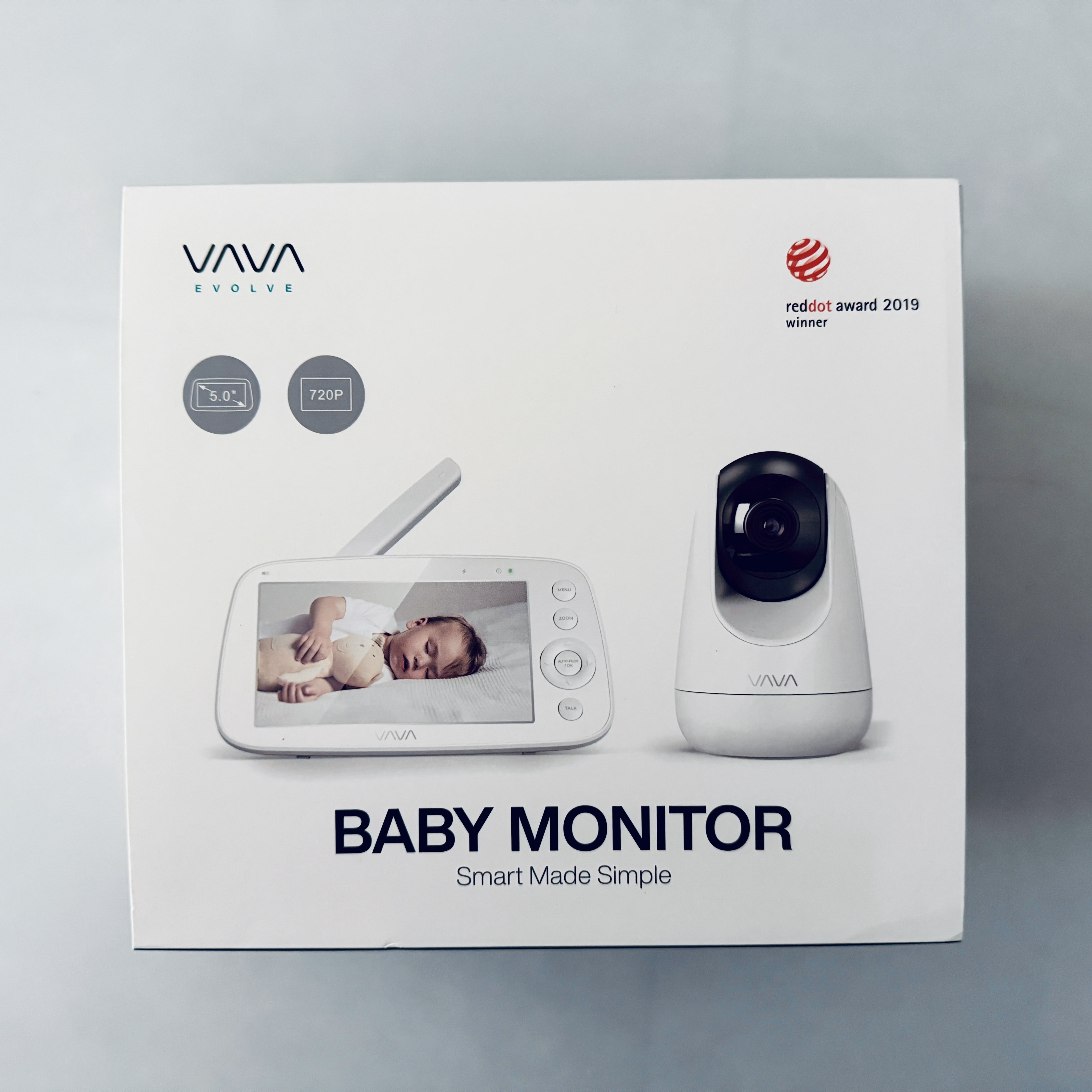 VAVA Video Baby Monitor with 5" 720P Handheld Screen and 2-Way Audio, White