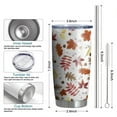 thumbnail image 6 of 20oz Tumblers Autumn Fall Leaves Pattern Stainless Steel Vacuum Insulated Double Wall Travel Tumbler Cups Mug with Lid and Straw,Cleaning Brush for Cold & Hot Drinks, 6 of 7