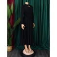 thumbnail image 4 of AURA Plus Size High Neck Beaded Swing Midi Dress Elegant Long Sleeve High Waist African Style, 4 of 9