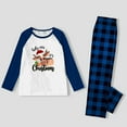 thumbnail image 3 of Blue Plaid Family Matching Christmas Pajamas with Holiday Cow Design, Sizes NB to 6XL with Pet Outfit, 3 of 7