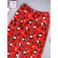 thumbnail image 2 of Womens Red Christmas Pajama Pants Cartoon Print Loungewear Pants, 2 of 5