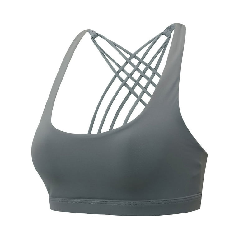 Kddylitq Mastectomy Bras With Pockets For Prosthesis Front Closure Strappy  Wirefree Sport Wireless Push Up Bra Running Smoothing Racerback High Impact  Bras Wireless Criss Cross Push Up Gray L 
