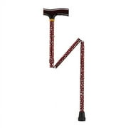 Lightweight Adjustable Folding Cane with T Handle, Bronze-Color:White Dot