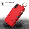 thumbnail image 4 of ELEHOLD Case for iPhone XS Max, Magnetic Closure Kickstand Zipper Wallet Case with 3 Card Slots & Ring Holder,Shockproof RFID Blocking Phone Case,Red, 4 of 8