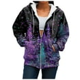 thumbnail image 7 of idosla Christmas Hoodie for Women Zip Up Trendy Graphic Hooded Sweatshirt Comfy Casual Long Sleeve Winter Tops (Purple, L), 7 of 7