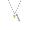 thumbnail image 2 of Delight Jewelry Goldtone Crystal Heart Silvertone Mother Daughter Bar Charm Necklace, 23", 2 of 4
