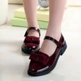 thumbnail image 3 of Owordtank Girls Mary Jane Shoes Kids PU Leather Bowknot Dress Shoes Low Heel School Uniform Party Wedding Flats, 3 of 6