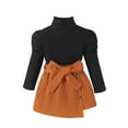 thumbnail image 2 of jsaierl Toddler Girl Skirt Sets Baby 2Pcs Puff Long Sleeve Knitted Sweater Top Clothes Fall Winter Girl Outfit Cute Dress Set 6M-4T, 2 of 9