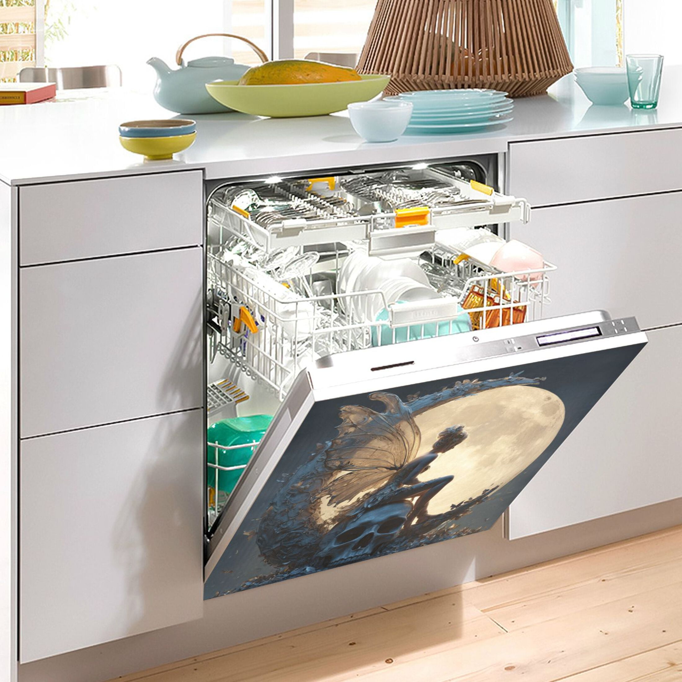 Dishwasher Magnetic Refrigerator Magnet Cover Sticker Home Decorative 23"x26" Butterfly Wizard