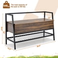 thumbnail image 2 of Resenkos Industrial Shoe Bench with Storage Space and Metal Handrail-Rustic Brown, Space-Saving Shoe Rack Organizer for Closet Entryway, 2 of 7