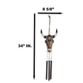 thumbnail image 4 of Rustic Western Star Colorful Texas Flag Floral Pattern Bull Cow Skull Wind Chime, 4 of 10