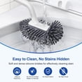 thumbnail image 5 of Toilet Bowl Brush Holder Set: Deep Cleaning Silicone Toilet Cleaner Scrubber Under Rim with Curved Bristle for Bathroom Dead Corner Clean - Modern Rv Toilet Decorative Accessories - White, 5 of 7