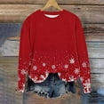 thumbnail image 4 of Christmas Sweatshirts for Women Crew Neck Casual Print Long Sleeve Fashion Pullover Hoodless Sweatshirt, 4 of 6