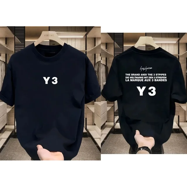 Nouveau T-shirt à Manches Courtes en Coton Imprimé Lettre Col Rond Coton Respirant Mode Décontractée Couple Y3 Manches Courtes Haut 1 TTG