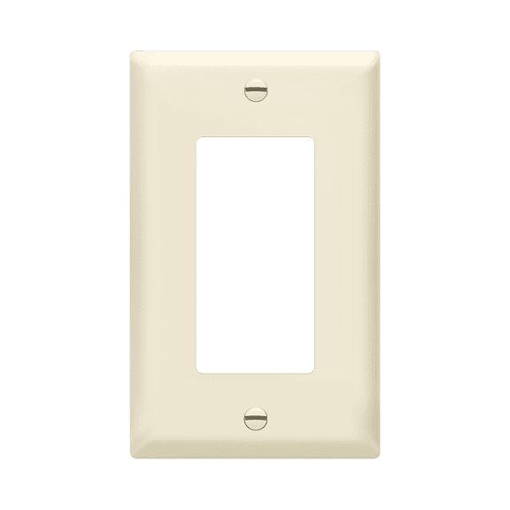 ENERLITES Decorator Light Switch / Receptacle Outlet Wall Plate, Glossy Finish, Size 1-Gang, Unbreakable Polycarbonate Thermoplastic, 8831-LA, Light Almond