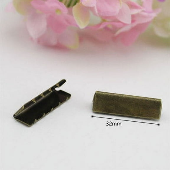 20pcs Ribbon End Crimps Key Fob Keychain Fob Diy Accessories For Key Ring Wristlet Webbing