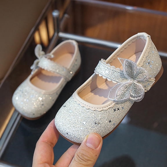hengsof Toddler Flat Shoes with Bows Princess Dresses Ballet Flats Non Slip Soft Soles School Party Fashion Casual Girls' Shoes