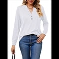 thumbnail image 2 of Camisas de Larga para Mujer, Otoño 2025, Blusas Elegantes Informales Tipo Henley, Blusas Modernas, Camisetas Bonitas, Conjuntos, Ropa. XXL, 2 of 10