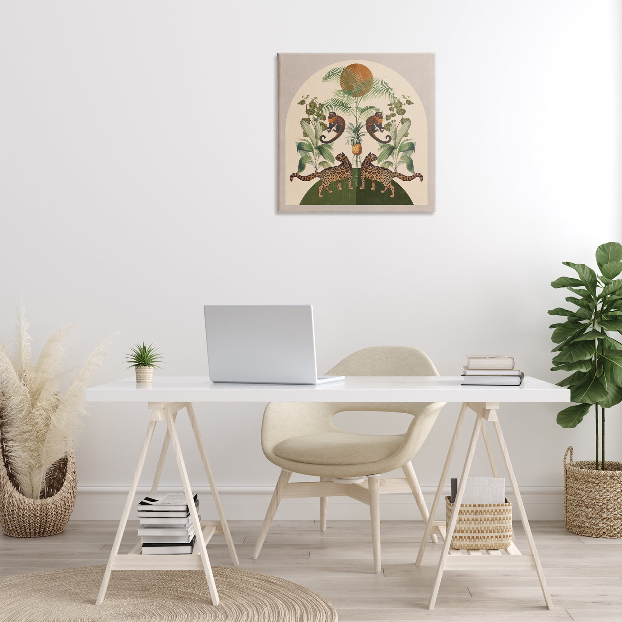 Stupell Industries Boho Jungle Animals Landscape Painting Gallery Wrapped Canvas Art Print Wall Art, 24 x 24