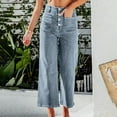 thumbnail image 2 of vigerkar Women's Wide Leg Jeans High Waisted Stretchy Straight Leg Jeans Buttoned Loose Denim Pants with Pocket Light Blue, XXL, 2 of 6