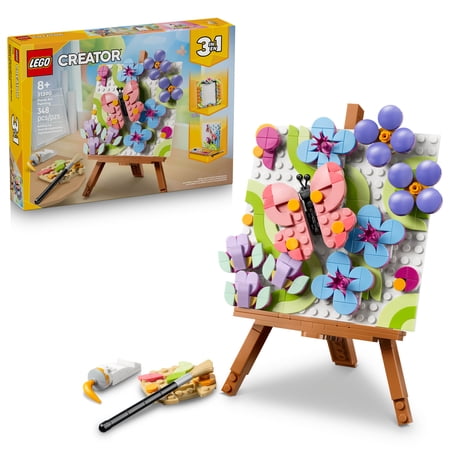 LEGO Creator 3 in 1 Floral Art Decor Painting - Building Toy for Girls & Boys, Ages 8+ - Kids Bedroom or Desk Decor with 3 Building Options - Gift for Birthdays - 31390