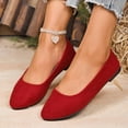 thumbnail image 5 of FRSASU Womens Flats Shoes Dressy Round Toe Foldable Ballet Flats Comfortable Casual Slip On Loafers Red, 5 of 9