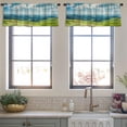 thumbnail image 3 of LALILO Kitchen Curtain Valance Summer Mountains Green Grass Rod Pocket Window Curtain 52"x 18" Set of 2, 3 of 5