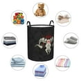 thumbnail image 3 of DouZhe Waterproof Collapsible Large Laundry Baskets, Black Death Cow Skull Prints Circular Hamper with Handles, 3 of 6