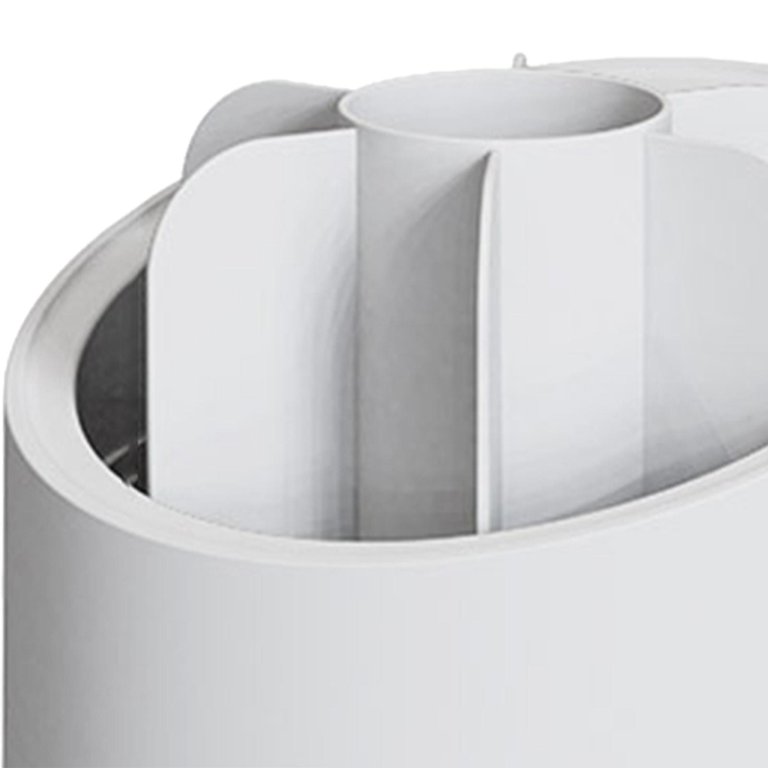 Concealed Toothbrush & Makeup Brush Holder With Sliding Lid - 360° Rotating, Dustproof, White