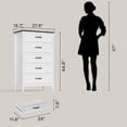 thumbnail image 5 of Gizoon 3-Piece Bedroom Furniture Dresser Set, White Farmhouse 5 & 6 & 7 Drawer Chests with Retro Top and Black Handles, 5 of 9