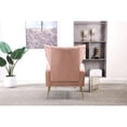 thumbnail image 5 of Pink Velvet Armchair and Ottoman / Used in Office for Comfort / Gain a Supportive Seating Option, 5 of 6