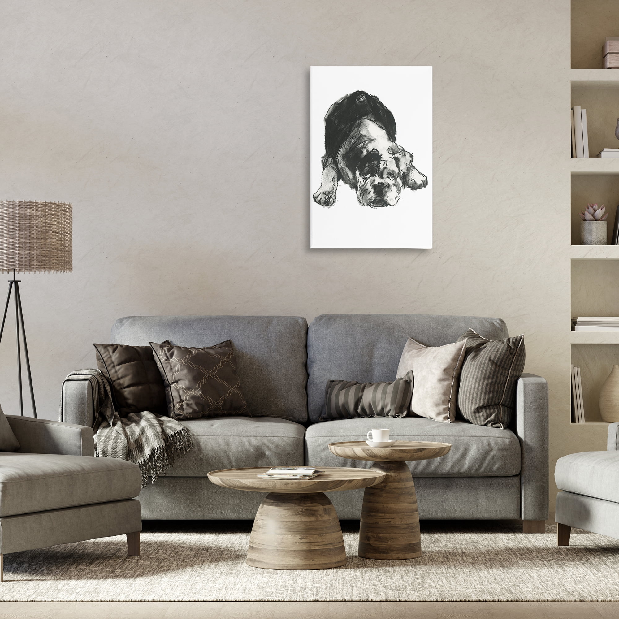 Stupell Industries Bulldog Drawing Portrait Animals & Insects Drawing Gallery Wrapped Canvas Art Print Wall Art, 20 x 30