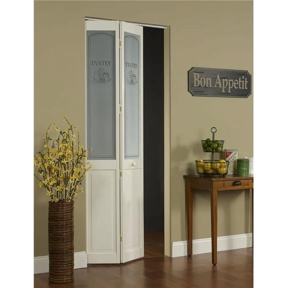 Pinecroft Pantry Half Glass Bifold Door, 30-in. x 80-in., Unfinished Pine