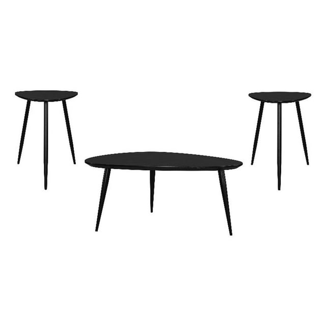Odessa Ensemble Triangulaire de Table Basse et d'Appoint 3 Pcs Noir