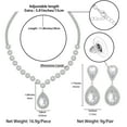 thumbnail image 6 of Juwaliy Women Bridal Wedding Jewelry Set Teardrop Crystal Necklace Earrings for Bride Bridesmaid Party Prom Gifts White, 6 of 7