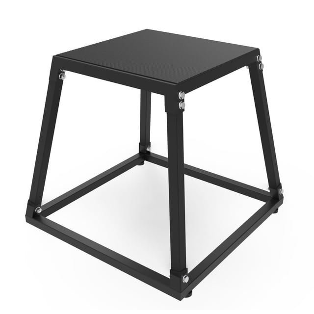 Steel Plyo Box for Exercise, Plyometric Jumping Box Metal Exercise Step Up Box with Anti-Slip Surface for Home Gym Training