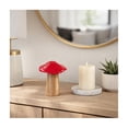 thumbnail image 3 of Mushroom Toadstool Figurine for Home Decor - Wooden Boho Accent Sculpture for Shelf, Coffee Table, Bathroom or Living Room Accent - Ornaments Display for Bathroom, Console and Mantel - 6", Red, 3 of 13