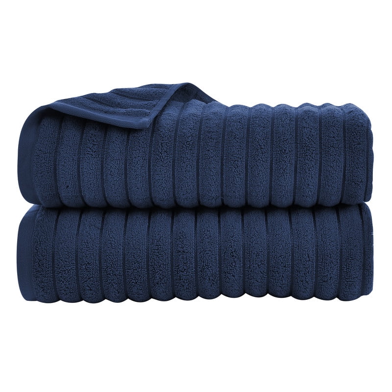 JML Blue Bath Towel Set of 8 Pieces - Cotton Blend Highly Absorbent Towels for Bathroom, 2 Soft Bath Towels, 2 Hand Towels, 4 Washcloths