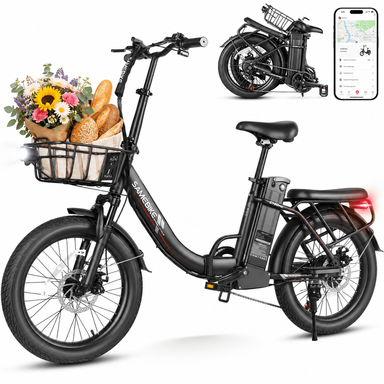 GOTRAX eFold Electric Folding Bike, 20mph, 35-mile Range, 350W