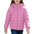 thumbnail image 2 of Busydd Girls Winter Coat 4-14 Years Unisex Solid Color Kids Puffer Jacket Fashion Warm Long Sleeve Boys Winter Coats Zip Hooded Teen Winter Jacket with Pockets, 2 of 9