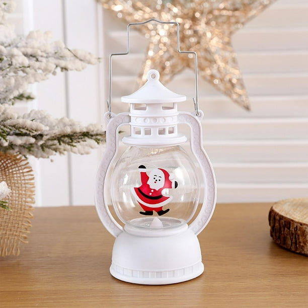 Decoraciones navideñas, adornos navideños, regalos de Navidad, luz nocturna navideña, Papá Noel, linternas LED portátiles de plástico, luz portátil