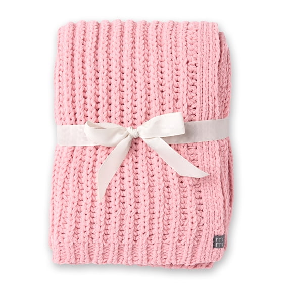 Modern Moments by Gerber Baby Neutral Chenille Blanket, Silver Pink, One Size