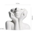 thumbnail image 4 of Ceramic Face Flower Vase, Modern White Decorative Vase for Office Living Room Home Decor, Small, 4 of 7